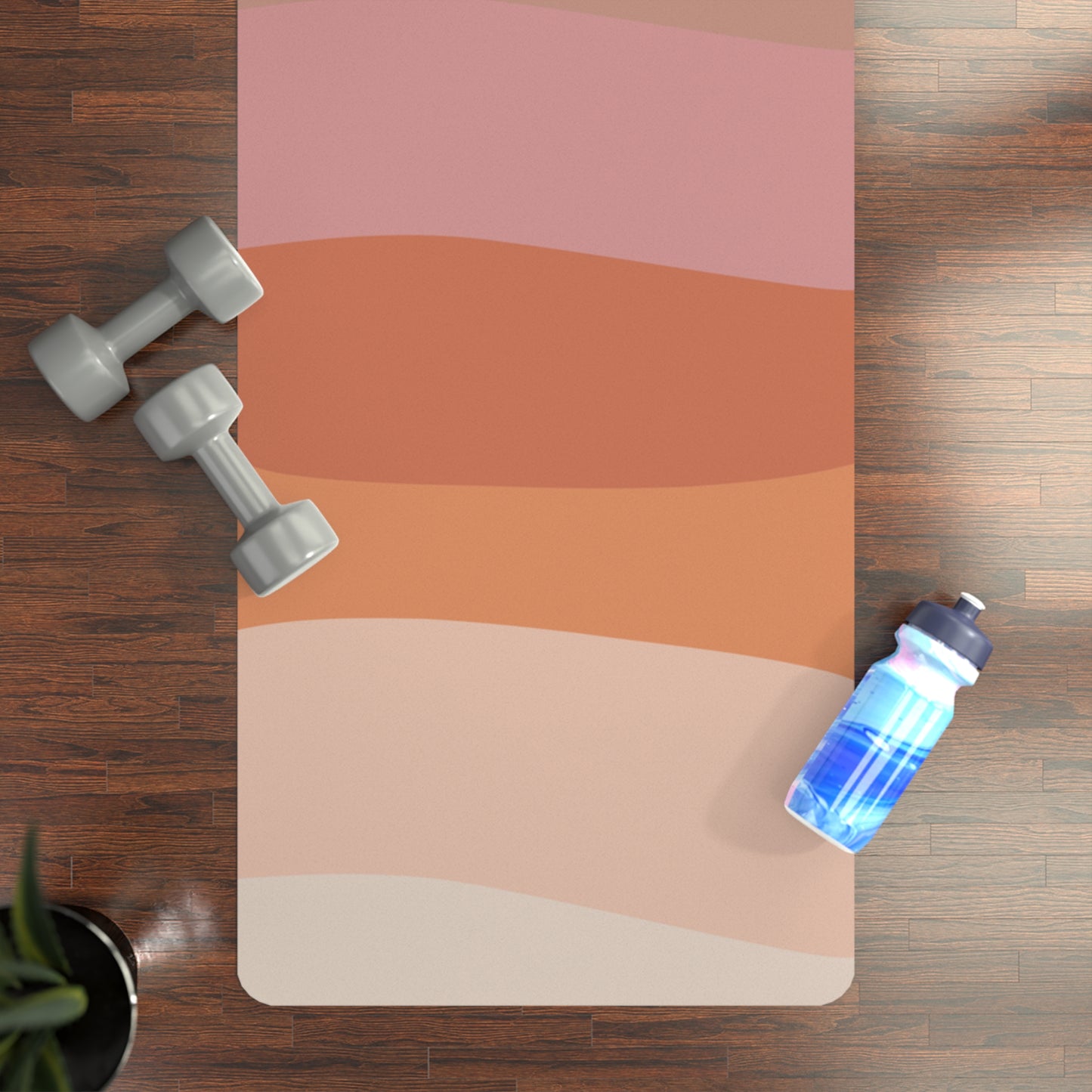 Eco-Friendly Rubber Yoga Mat - Multi-Colored Waves, Perfect for Mindfulness & Fitness Enthusiasts