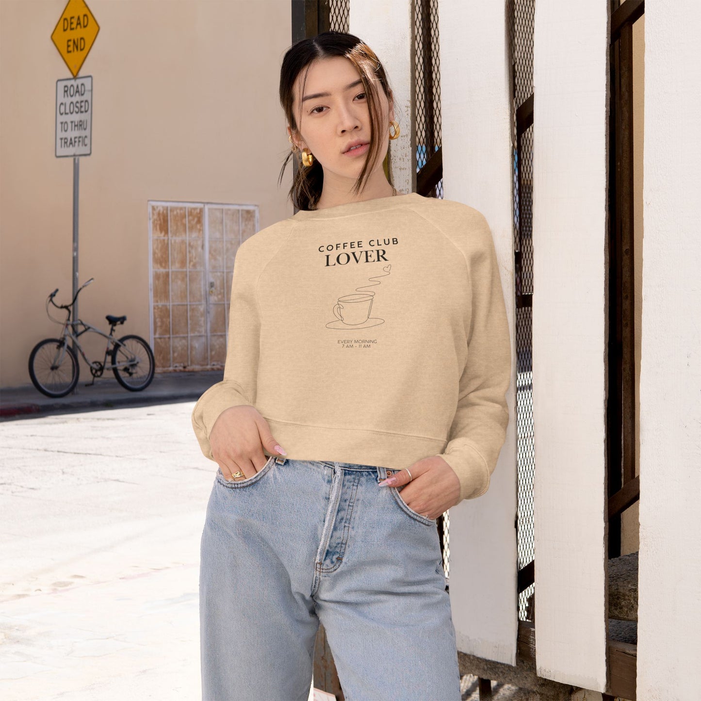Coffee Club Lover Cropped Fleece Pullover
