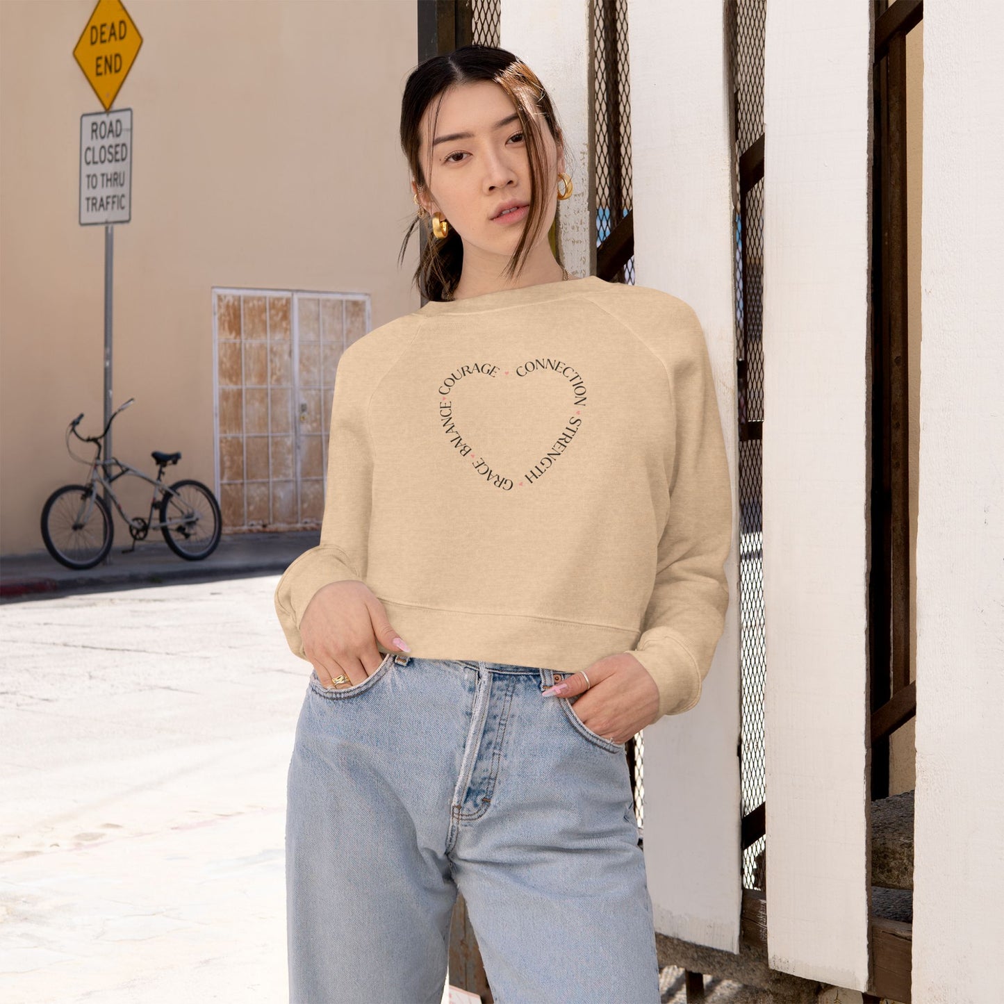 Heart of Strength Cropped Fleece Pullover