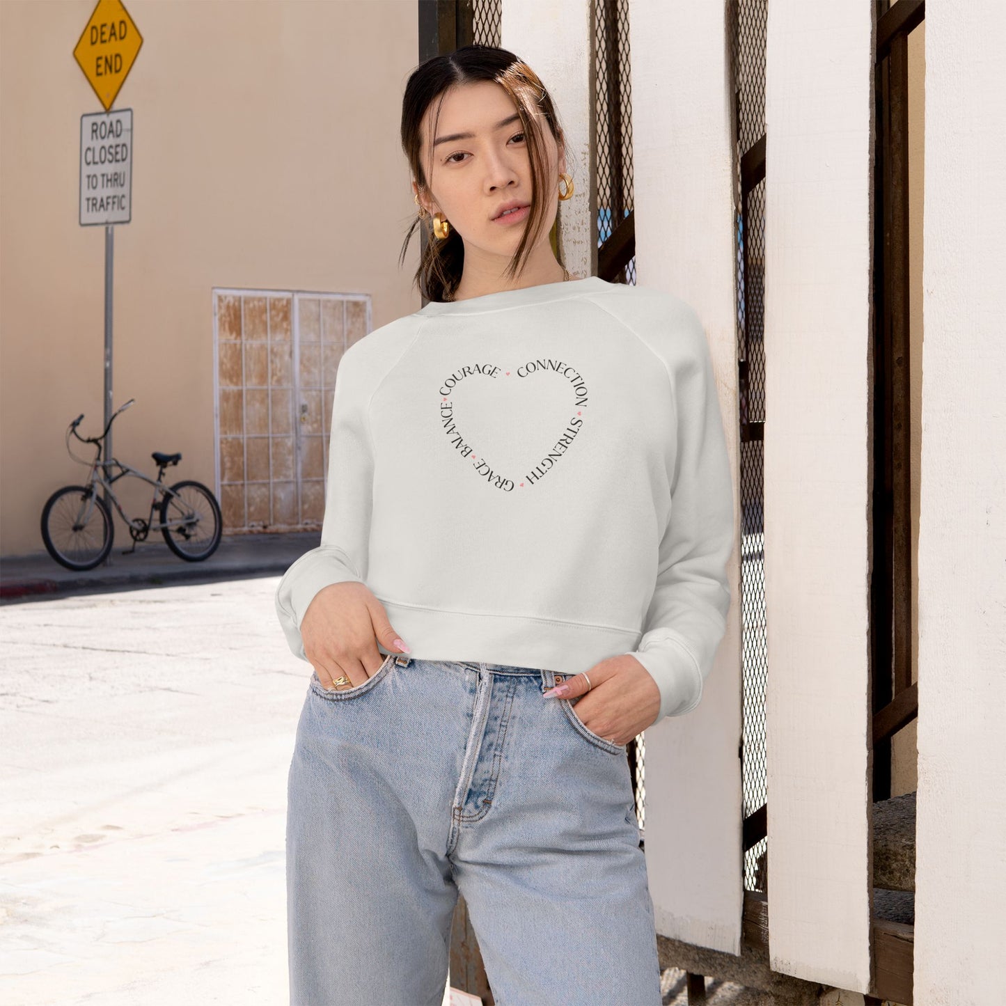 Heart of Strength Cropped Fleece Pullover