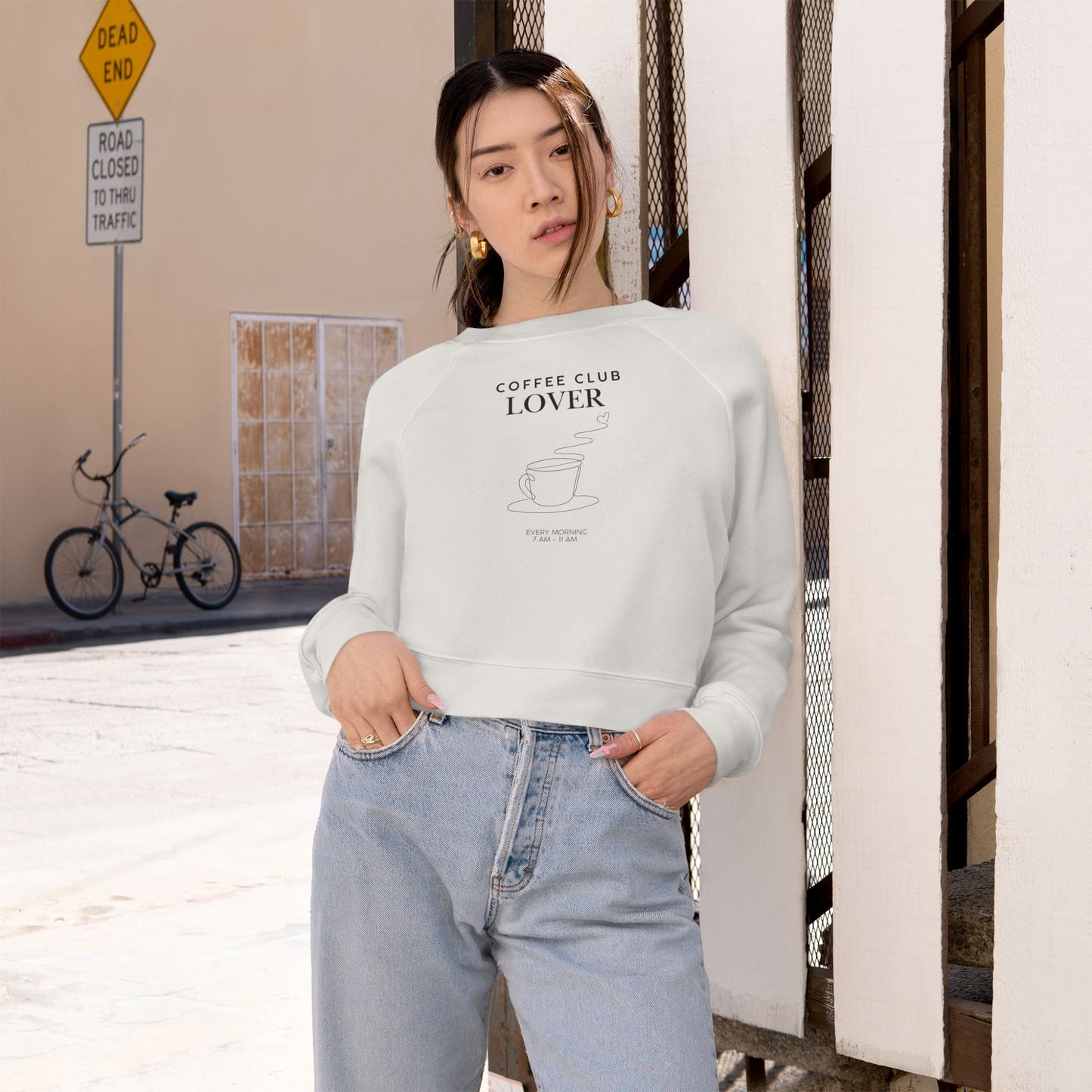 Coffee Club Lover Cropped Fleece Pullover