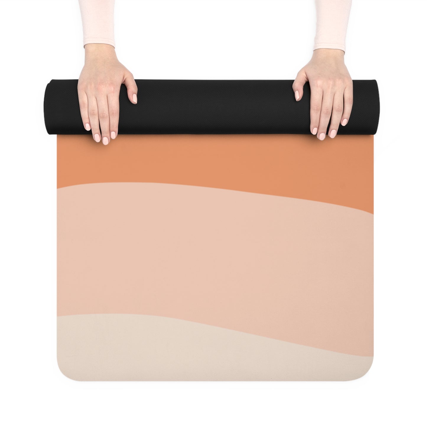 Eco-Friendly Rubber Yoga Mat - Multi-Colored Waves, Perfect for Mindfulness & Fitness Enthusiasts