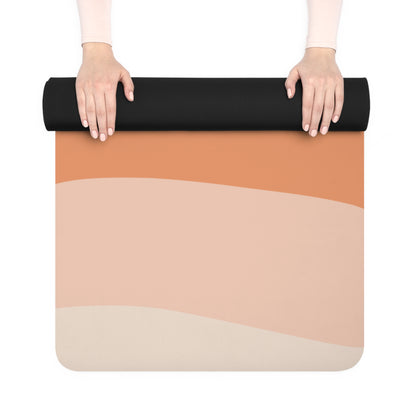 Eco-Friendly Rubber Yoga Mat - Multi-Colored Waves, Perfect for Mindfulness & Fitness Enthusiasts